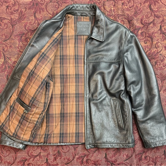 90s Dockers Genuine Leather Jacket with Quilt Lining - Picture 2 of 7